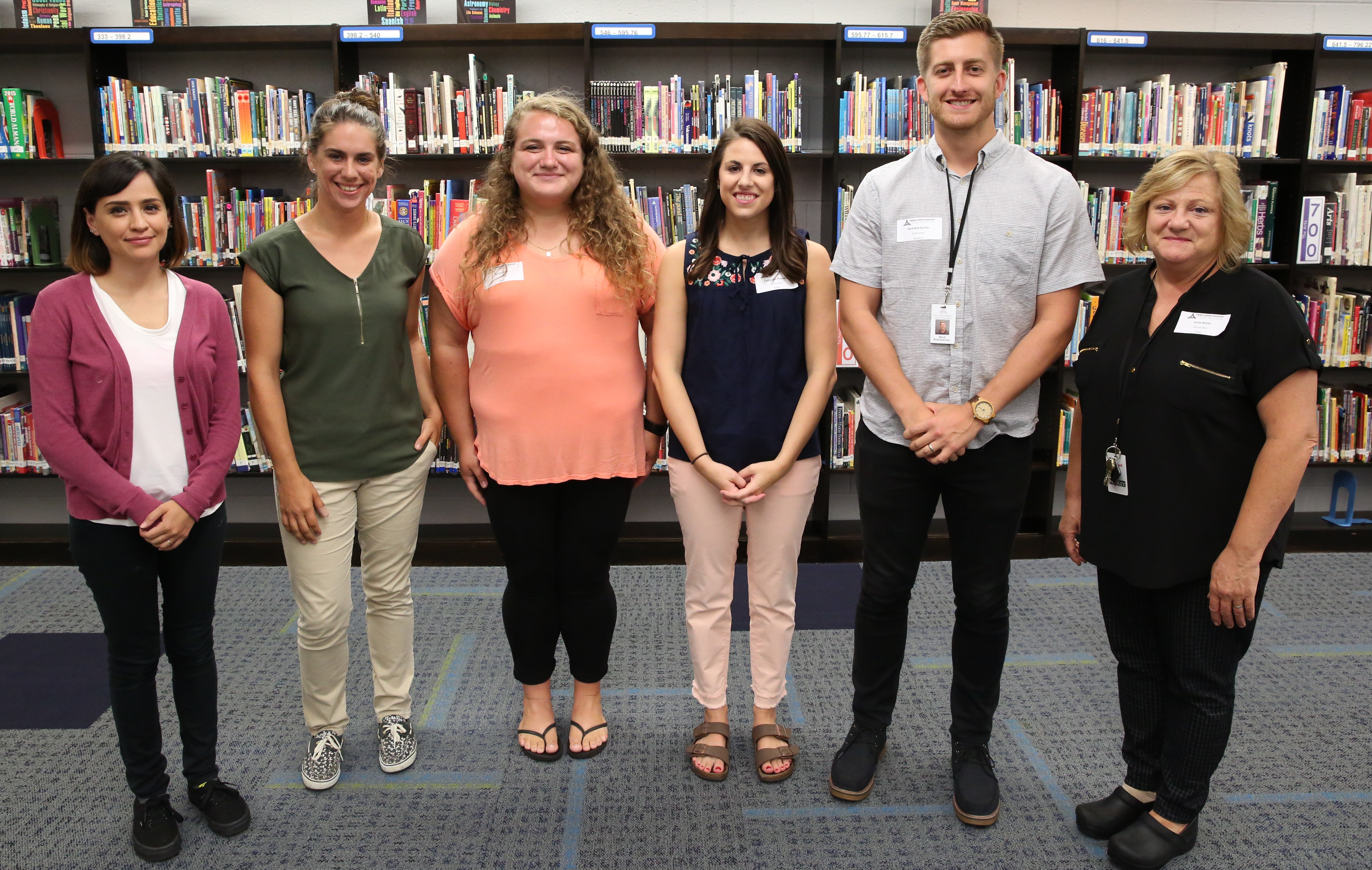 Danielle Cortez (Science), Kristen Hills (Band), Anna Irons (Math 8, Geometry, Algebra 2), Catherine Moxness (7th and 8th grade Math), Reid Rohrbacher (Business), Carla Wisler (6th and 7th grade Choir) (Not Pictured: Allison Chrise, Exceptional Education