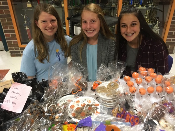 Students selling baked goods