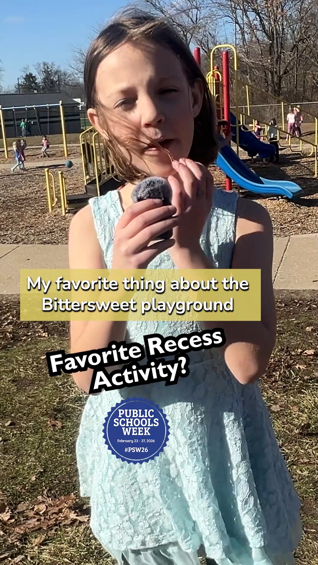 Celebrating Public Schools Week! We asked some elementary students what their favorite part of recess is, this is what they had to say!  #PublicSchoolProud #OurPublicSchoolsWork #PSW26 #PHMExcellence