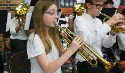 students playing trumpets